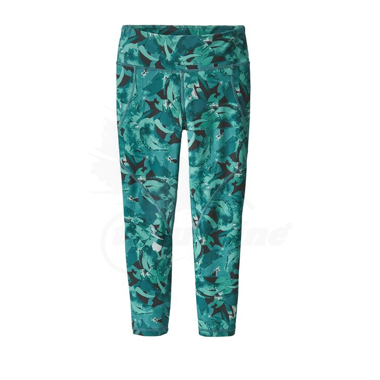 Patagonia Women's Centered Crops - Size S - Abstract Jungle:Tasmanian Teal