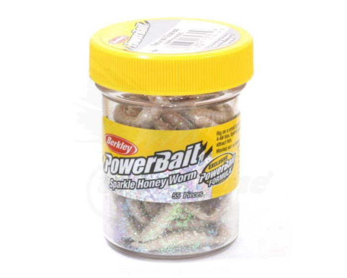 Berkley PowerBait Sparkle Honey Worm Soft Lures 2.5cm 55pcs