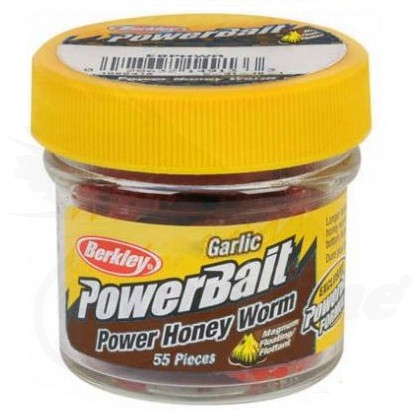 Berkley PowerBait Honey Worm Soft Lures 3cm 55pcs - garlic flavour