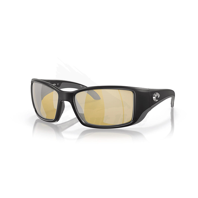 Costa Del Mar BLACKFIN Matte Black 580P Fishing Polarized Eye Glasses  -Sunrise Silver Mirror