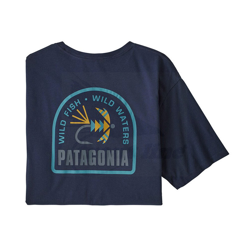 Patagonia Size S Men's Soft Hackle Organic Cotton T-Shirt -New Navy
