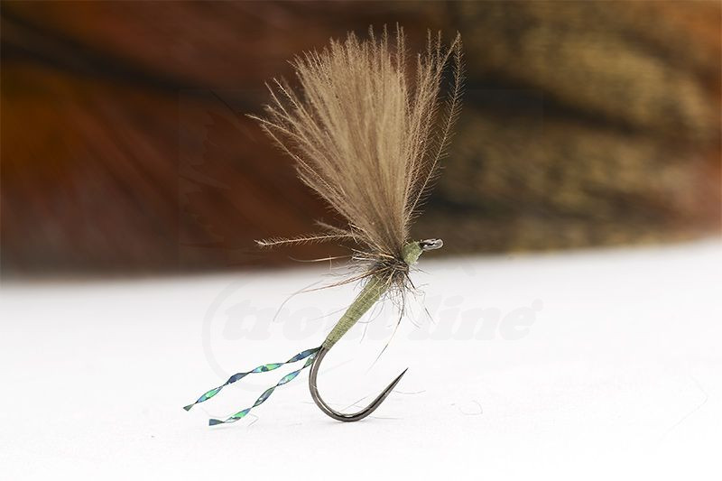Grayling Flies! Olive and Black CDC Dry Fly Trout & 