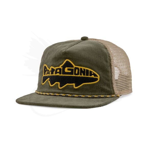Patagonia Fly Catcher Hat Fitz Roy Trout: Wild Waterline: Industrial Green