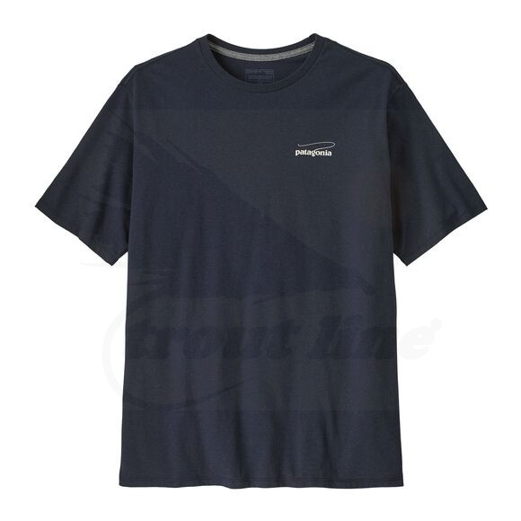 Patagonia Size L Men's Casting Logo Responsibili-Tee T-Shirt-Smolder Blue