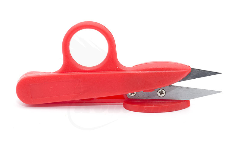 Red Spring-Loaded Fly Tying Scissors