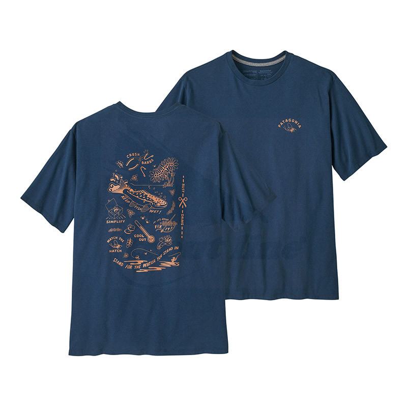 Patagonia Men's Action Angler Responsibili-Tee -Shirt Tidepool Blue