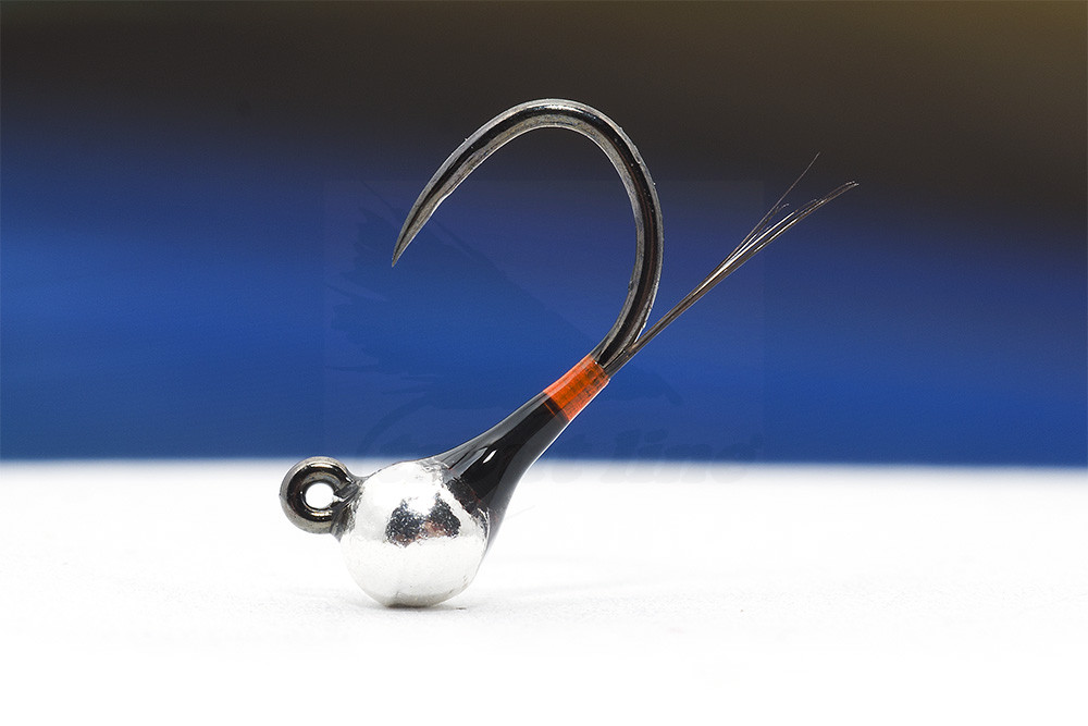 Troutline Tactical Black and Hot Orange Perdigon Nymph