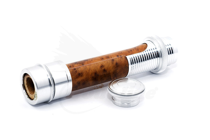 Silver Ultra-Light Rosewood Burl Slide Band Reel Seat