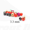 Slotted Colored Tungsten Beads 3.3mm 10beads/bag