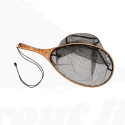 Troutline Premium Fly Fishing Net – Burled Wood Handle & Tangle-Free Rubber Net
