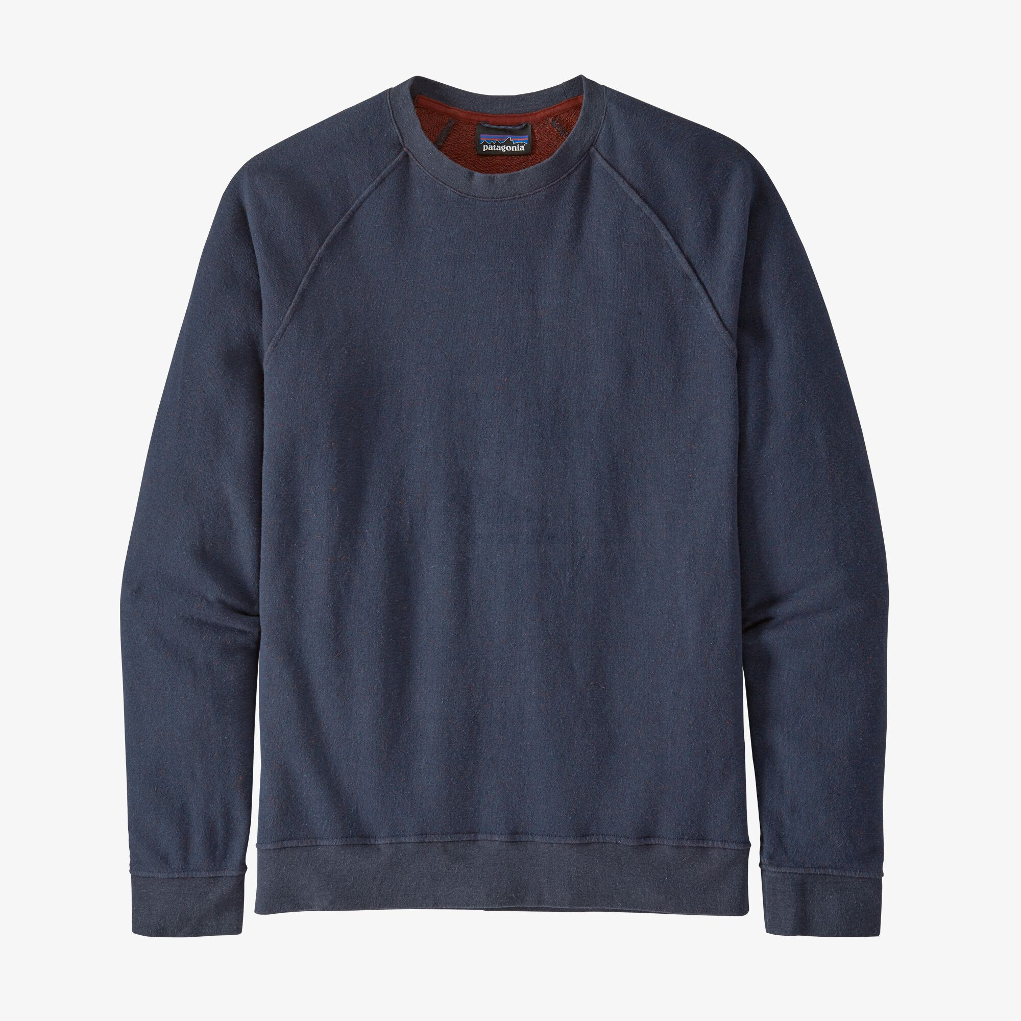 Patagonia Men s Trail Harbor Crewneck Sweatshirt New Navy w Barn Red
