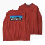 Patagonia Size M Men's Long Sleeved P-6 Logo Responsibili Tee - Burl Red