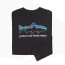Patagonia Size M Men's Long-Sleeved Home Water Trout Responsibili-Tee -Black