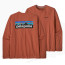Patagonia Size L Men's Long Sleeved P-6 Logo Responsibili Tee - Quartz Coral