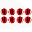 Troutline Realistic 3D Snake Eyes 10mm - 20pcs - red
