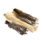 grey squirrel, weasel, muskrat zonkered skins in comparation