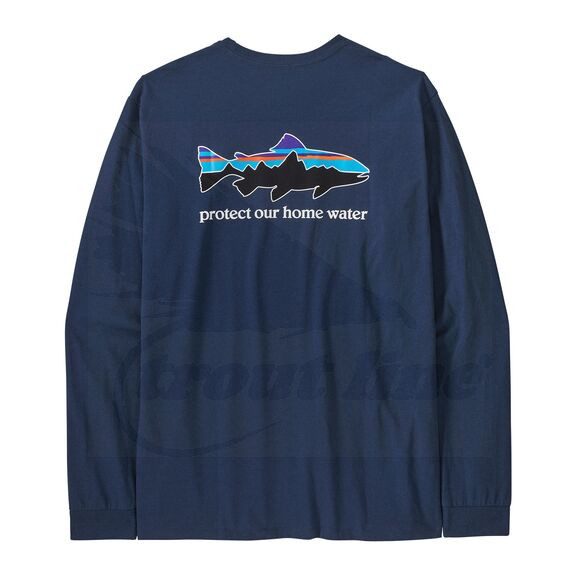 Tシャツ・カットソー Patagonia Men's Long Sleeve  Water Trout Responsibility Patagonia Long-Sleeved Home Water Trout Responsibili-Tee