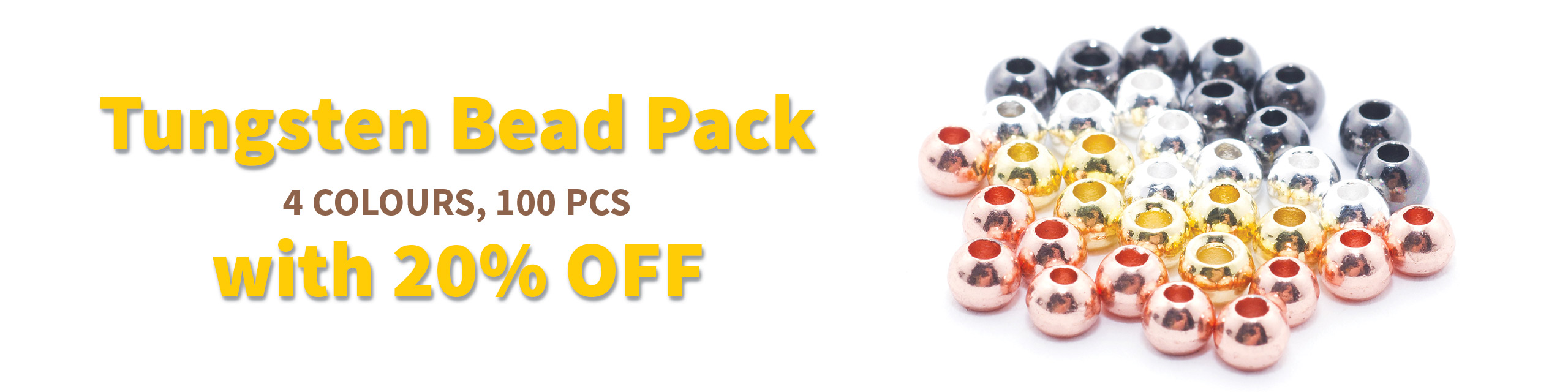 Tungsten Classic Beads 100 Pack –4 Colours